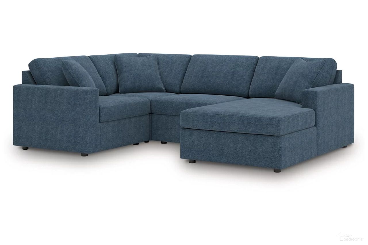 The appearance of Modmax 4-Piece Sectional with RAF Chaise In Ink designed by Signature Design by Ashley in the modern / contemporary interior design. This ink piece of furniture was selected by 1StopBedrooms from Modmax Collection to add a touch of cosiness and style into your home. Sku: 9212164;9212146;9212177;9212117. Material: Polyester. Layout: U-Shape. Orientation: RAF.