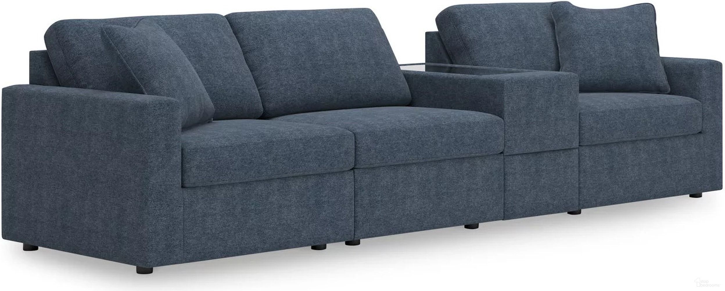The appearance of Modmax 4-Piece Sectional with Storage Console In Ink designed by Signature Design by Ashley in the modern / contemporary interior design. This ink piece of furniture was selected by 1StopBedrooms from Modmax Collection to add a touch of cosiness and style into your home. Sku: 9212164;9212146;9212157;9212165. Material: Performance Fabric. Layout: Modular.