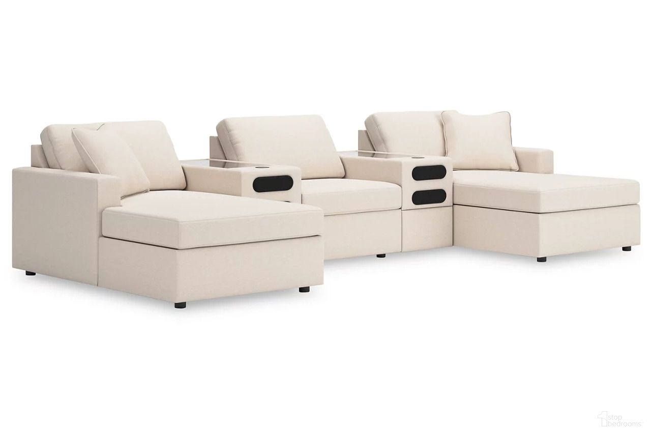 Modmax 5-Piece Double Chaise with Audio Consoles In Oyster