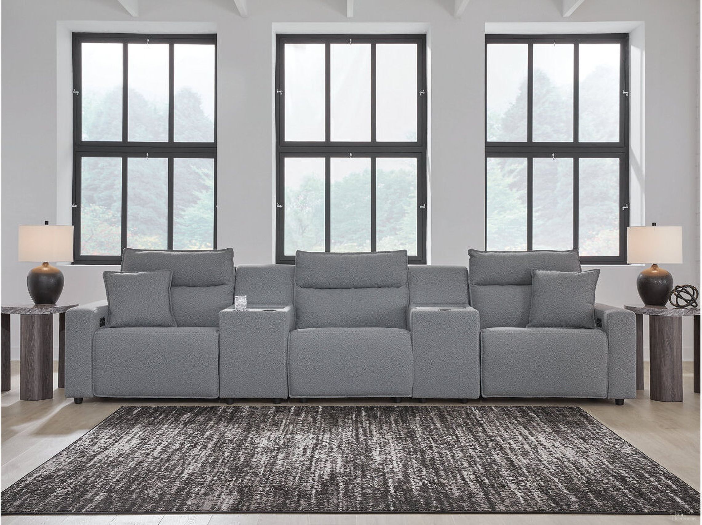 The appearance of Modmax 5-Piece Power Reclining Sectional In Salt & Pepper designed by Signature Design by Ashley in the modern / contemporary interior design. This salt & pepper piece of furniture was selected by 1StopBedrooms from Modmax Collection to add a touch of cosiness and style into your home. Sku: 6590658;6590646;6590657;6590657;6590662. Material: Polyester. Layout: Modular.