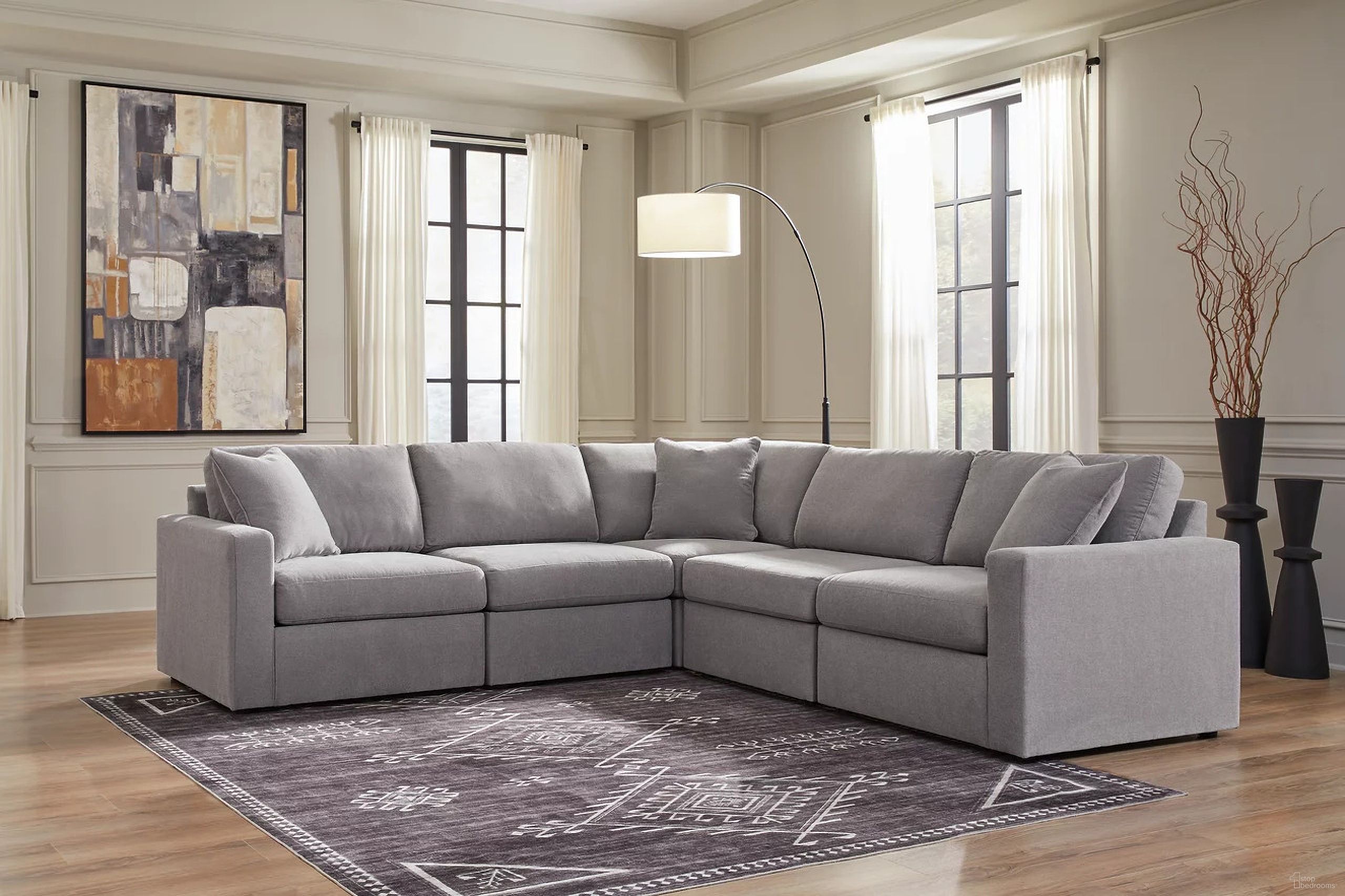 The appearance of Modmax 5-Piece Sectional In Granite designed by Signature Design by Ashley in the modern / contemporary interior design. This granite piece of furniture  was selected by 1StopBedrooms from Modmax Collection to add a touch of cosiness and style into your home. Sku: 9210464;9210446;9210446;9210477;9210465. Material: Polyester. Layout: L-Shape.
