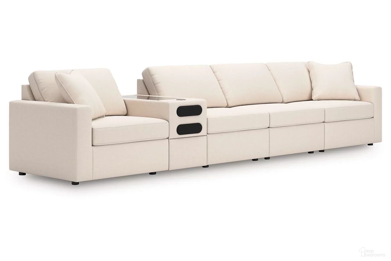 The appearance of Modmax 5-Piece Sectional In Oyster designed by Signature Design by Ashley in the modern / contemporary interior design. This oyster piece of furniture was selected by 1StopBedrooms from Modmax Collection to add a touch of cosiness and style into your home. Sku: 9210364;9210346;9210346;9210327;9210365. Material: Performance Fabric. Layout: Modular.