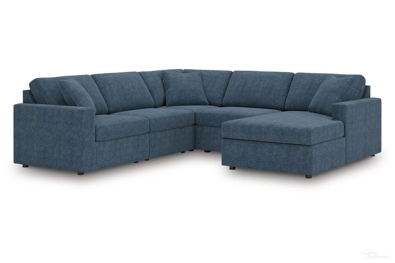The appearance of Modmax 5-Piece Sectional with RAF Chaise In Ink designed by Signature Design by Ashley in the modern / contemporary interior design. This ink piece of furniture  was selected by 1StopBedrooms from Modmax Collection to add a touch of cosiness and style into your home. Sku: 9212164;9212146;9212146;9212177;9212117. Material: Polyester. Layout: U-Shape. Orientation: RAF.