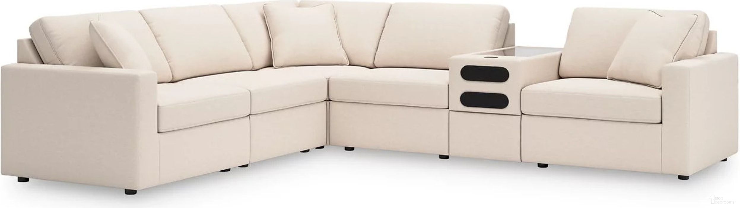 The appearance of Modmax 6-Piece Audio Console With Storage Sectional In Oyster designed by Signature Design by Ashley in the modern / contemporary interior design. This oyster piece of furniture was selected by 1StopBedrooms from Modmax Collection to add a touch of cosiness and style into your home. Sku: 9210364;9210346;9210346;9210377;9210327;9210365. Material: Polyester. Layout: L-Shape.