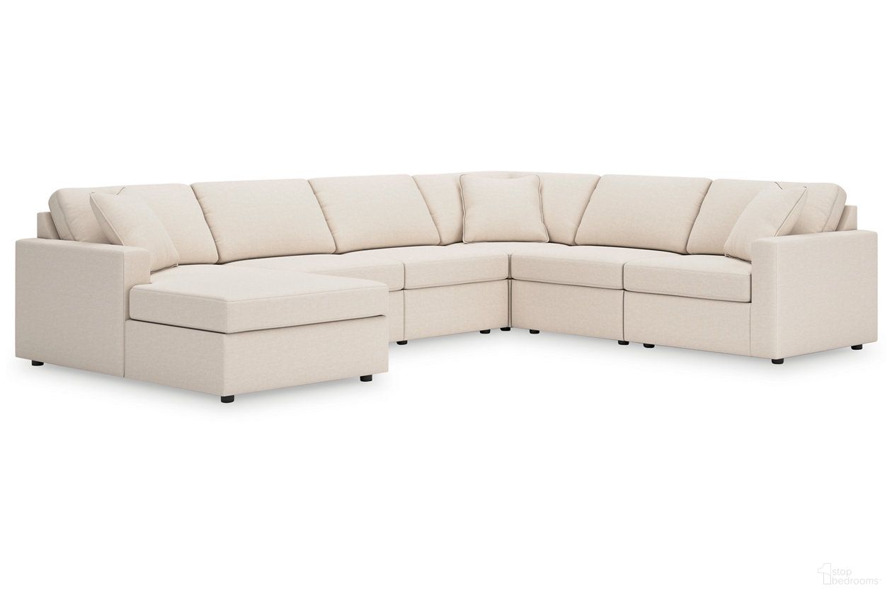 The appearance of Modmax 6-Piece Sectional In Oyster designed by Signature Design by Ashley in the modern / contemporary interior design. This oyster piece of furniture was selected by 1StopBedrooms from Modmax Collection to add a touch of cosiness and style into your home. Sku: 9210316;9210346;9210346;9210346;9210377;9210365. Material: Polyester. Layout: U-Shape. Orientation: LAF.