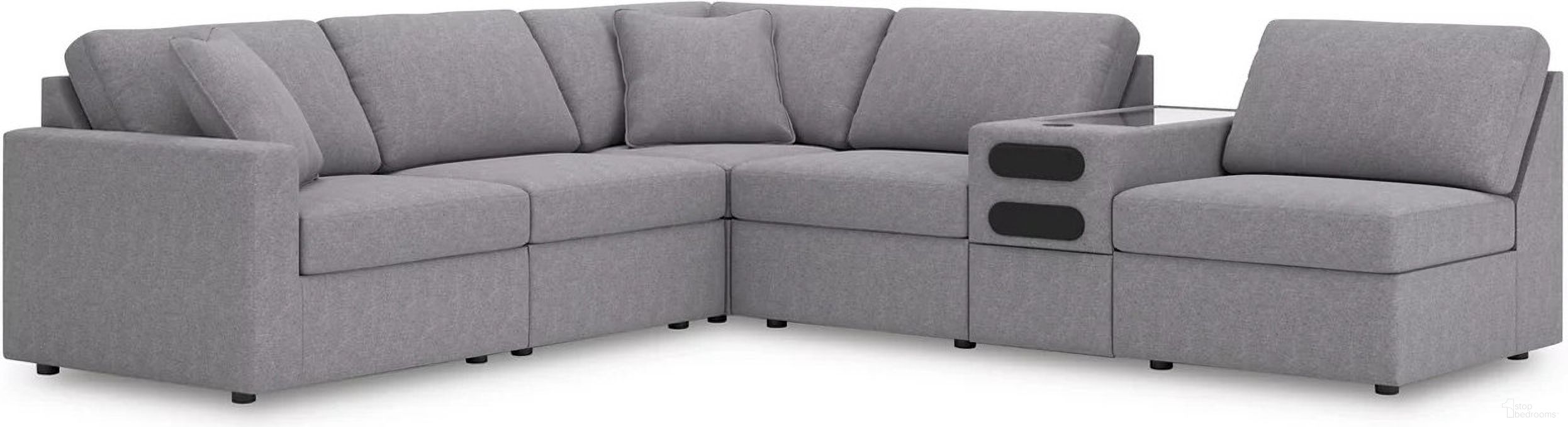 Modmax 6-Piece LAF Sectional with Audio Console In Granite
