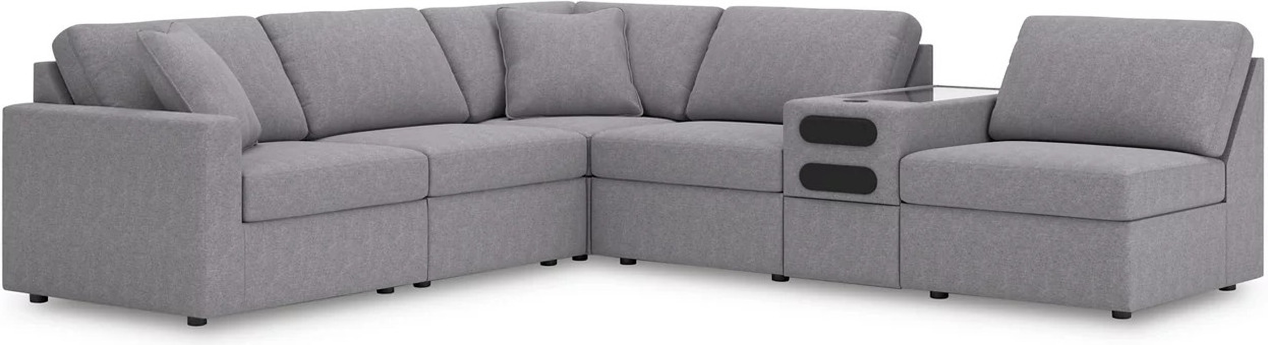 Modmax 6-Piece LAF Sectional with Audio Console In Granite