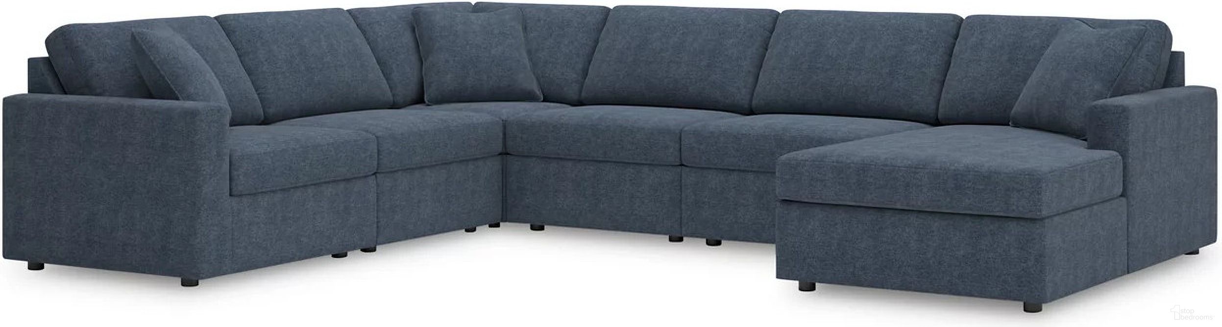 The appearance of Modmax 6-Piece RAF Sectional In Ink designed by Signature Design by Ashley in the modern / contemporary interior design. This ink piece of furniture  was selected by 1StopBedrooms from Modmax Collection to add a touch of cosiness and style into your home. Sku: 9212164;9212146;9212146;9212146;9212177;9212117. Material: Performance Fabric. Layout: U-Shape. Orientation: RAF.