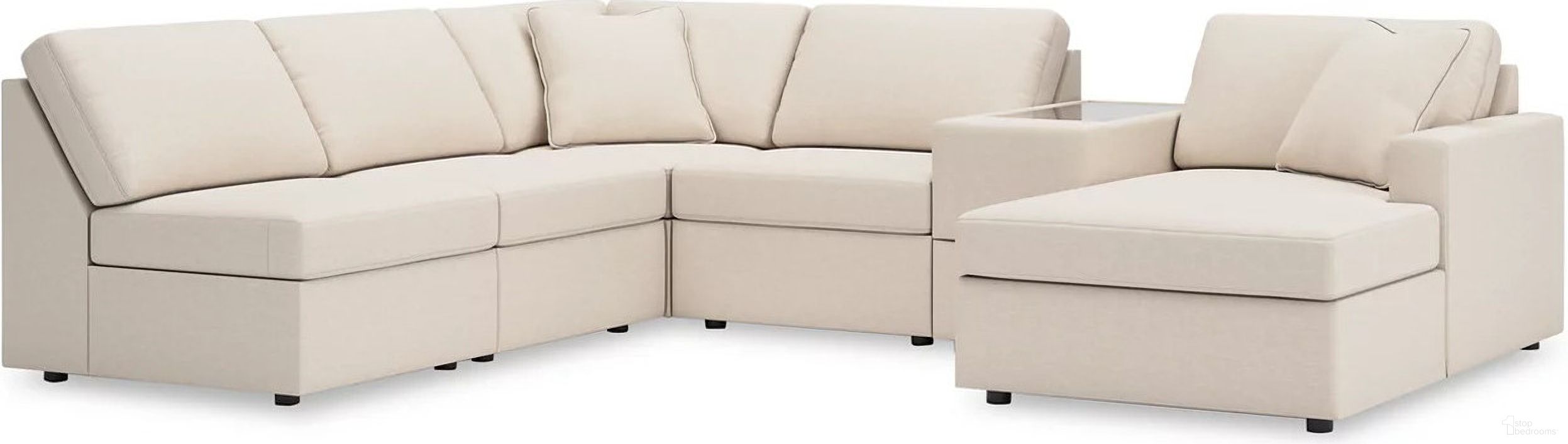 Modmax 6-Piece RAF Sectional with Storage Console In Oyster