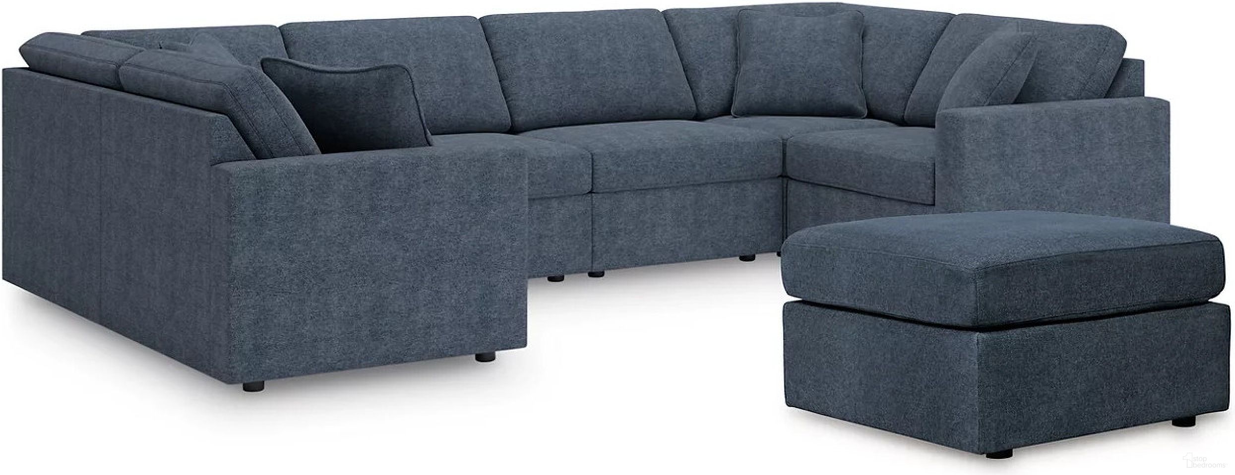 Modmax 6-Piece Sectional and Ottoman In Ink