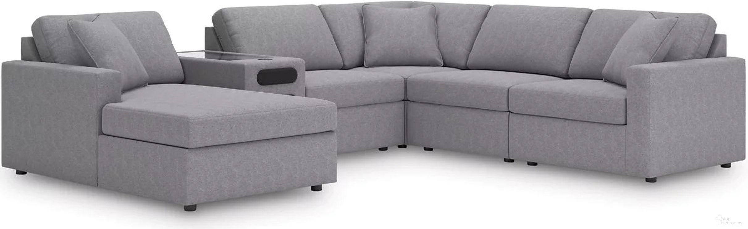 Modmax 6-Piece Sectional with Audio System and Chaise In Granite