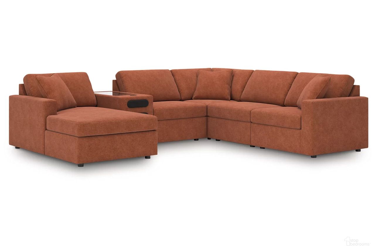 Modmax 6-Piece Sectional with Audio System and Chaise In Spice