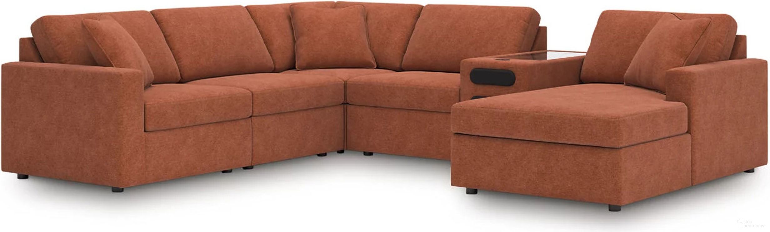 Modmax 6-Piece Sectional with Audio System and Chaise In Spice