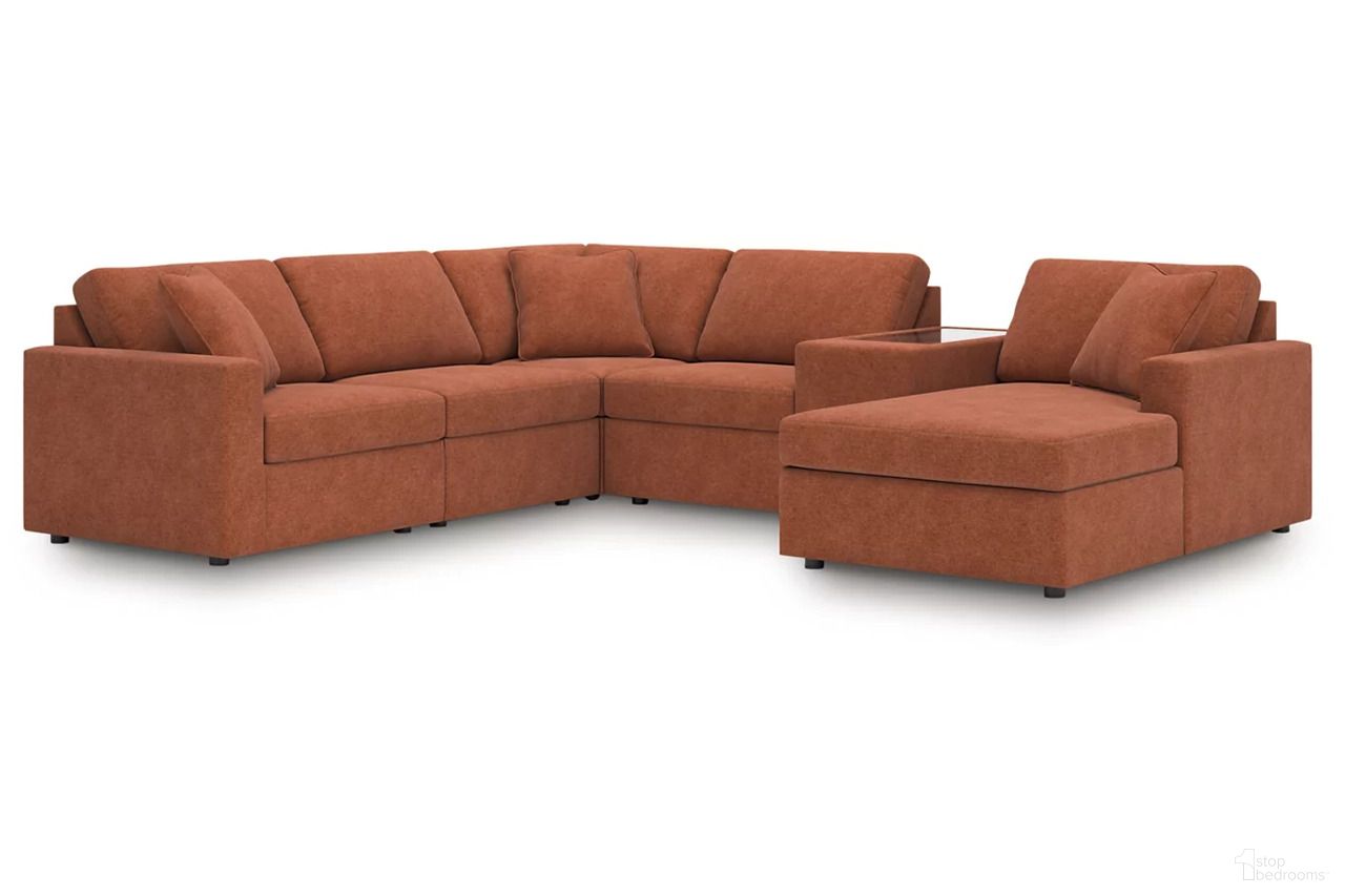 Modmax 6-Piece Sectional with Chaise In Spice