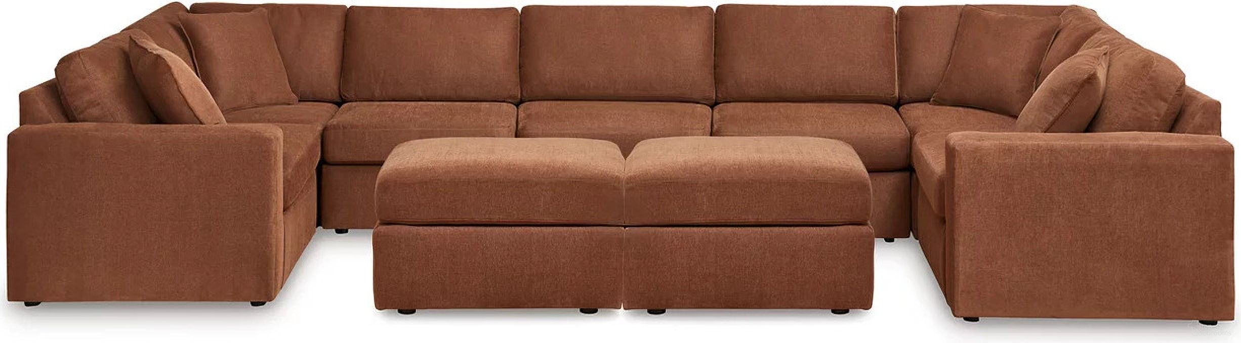 Modmax 7-Piece Sectional and 2 Ottomans In Spice