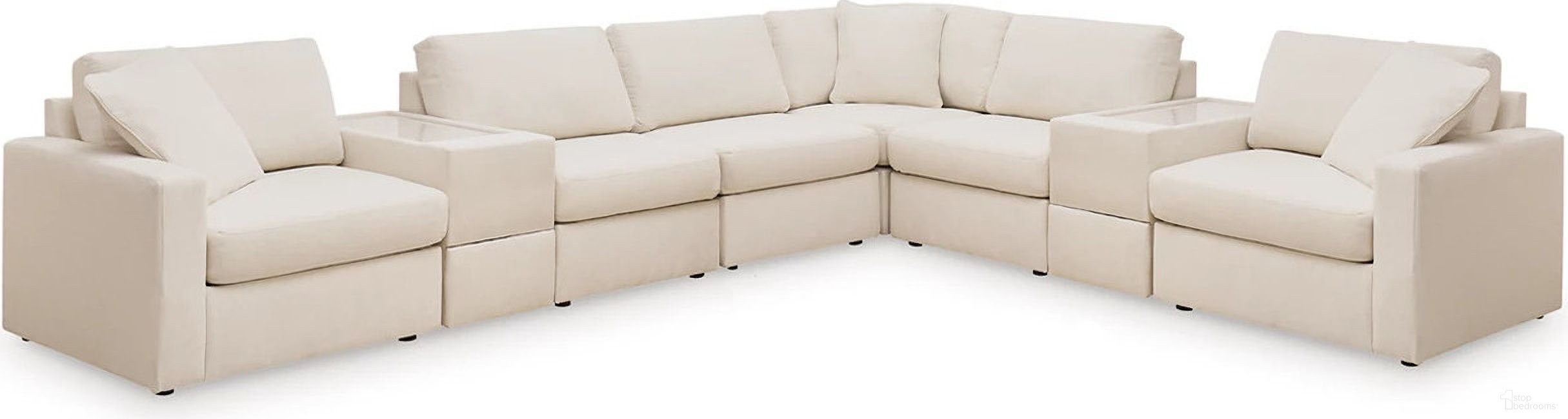 The appearance of Modmax 8-Piece Consoles With Storage Sectional In Oyster designed by Signature Design by Ashley in the modern / contemporary interior design. This oyster piece of furniture was selected by 1StopBedrooms from Modmax Collection to add a touch of cosiness and style into your home. Sku: 9210364;9210357;9210357;9210346;9210346;9210346;9210377;9210365. Material: Performance Fabric. Layout: L-Shape.