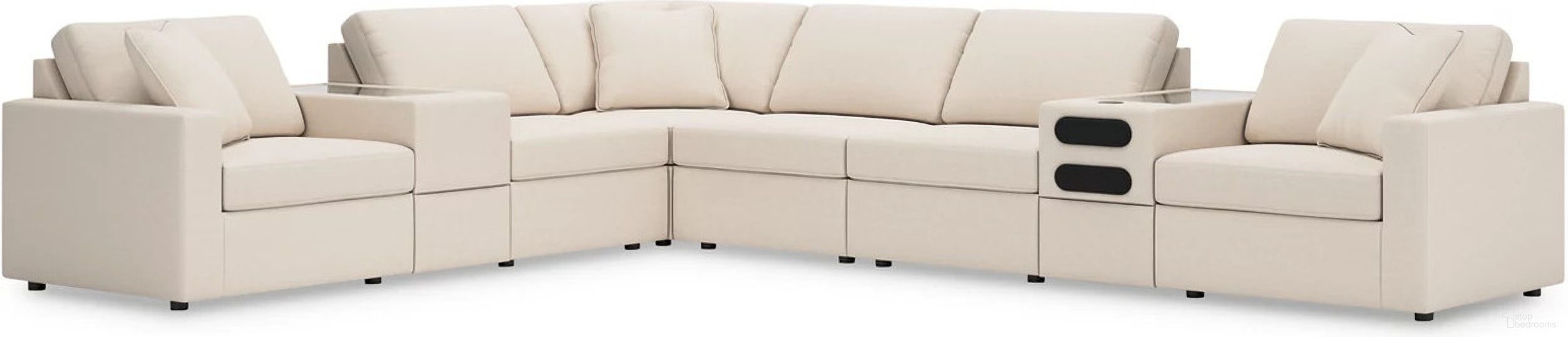 The appearance of Modmax 8-Piece Sectional In Oyster designed by Signature Design by Ashley in the modern / contemporary interior design. This oyster piece of furniture was selected by 1StopBedrooms from Modmax Collection to add a touch of cosiness and style into your home. Sku: 9210364;9210346;9210346;9210346;9210327;9210357;9210377;9210365. Material: Performance Fabric. Layout: L-Shape.