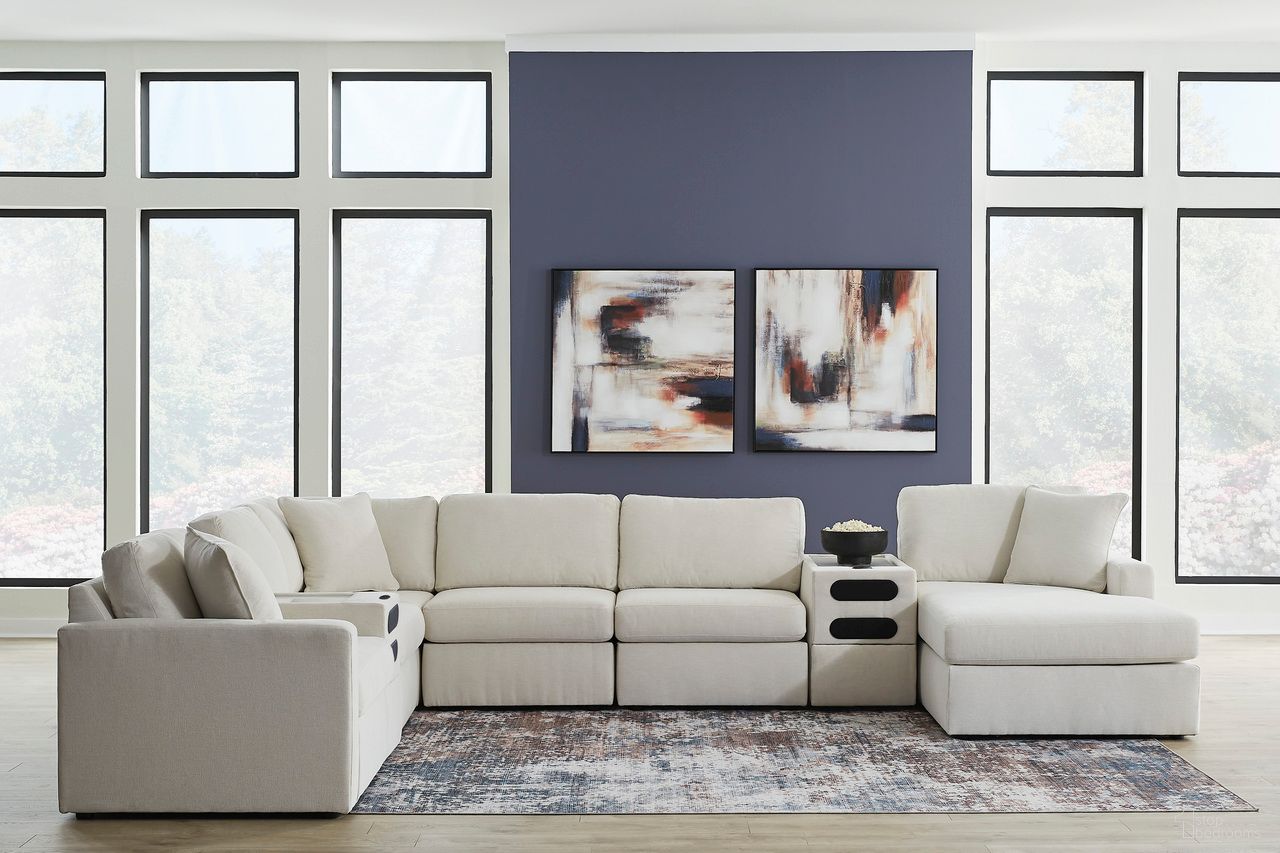 Modmax 8-Piece Sectional with Audio System and Chaise In Oyster