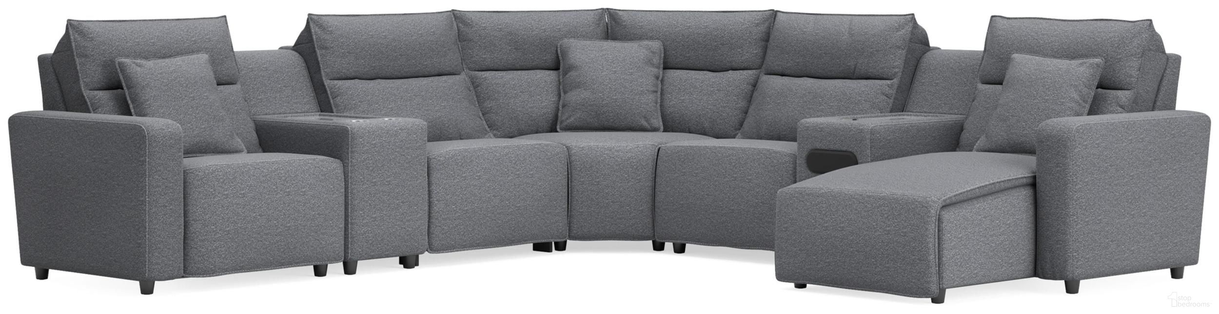 ModMax II 7-Piece Power Reclining Sectional with Chaise In Salt & Pepper