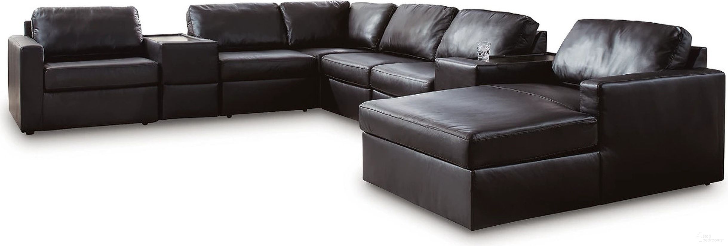 ModMax II 8-Piece RAF Sectional with Chaise and Storage Consoles In Black