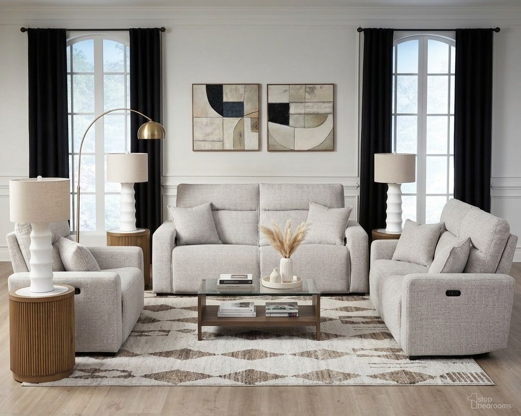 Modmax II Power Reclining Living Room Set In Stone