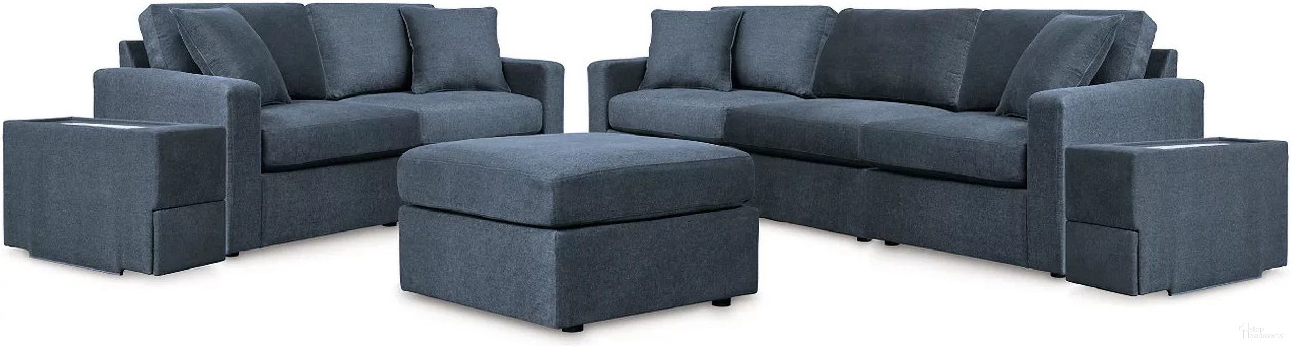 The appearance of Modmax Living Room Set with Ottoman In Ink designed by Signature Design by Ashley in the modern / contemporary interior design. This ink piece of furniture  was selected by 1StopBedrooms from Modmax Collection to add a touch of cosiness and style into your home. Sku: 9210164;9210164;9210146;9210157;9210157;9210108;9210165;9210165. Material: Fabric.