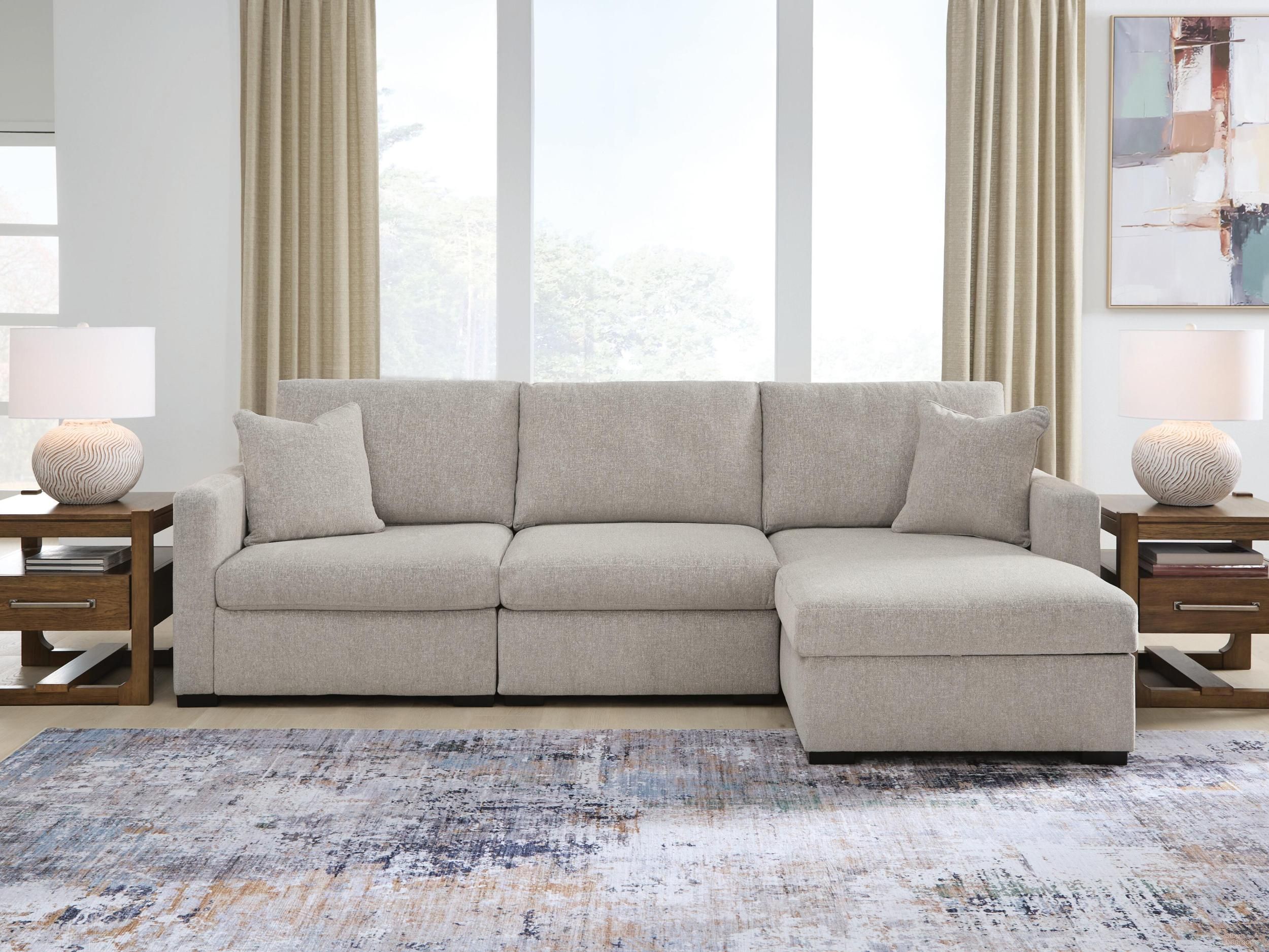 Modmax Luxe 3-Piece Sectional Sofa RAF Chaise In Flint