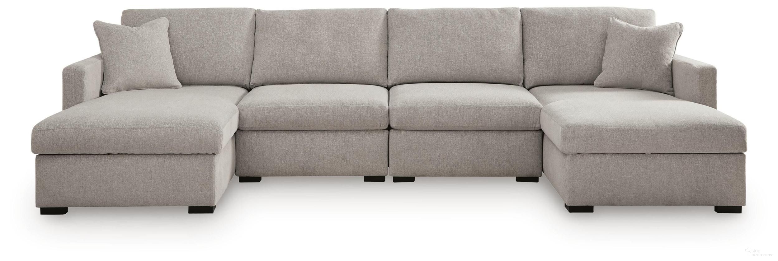 Modmax Luxe 4-Piece Double Chaise Sectional In Flint