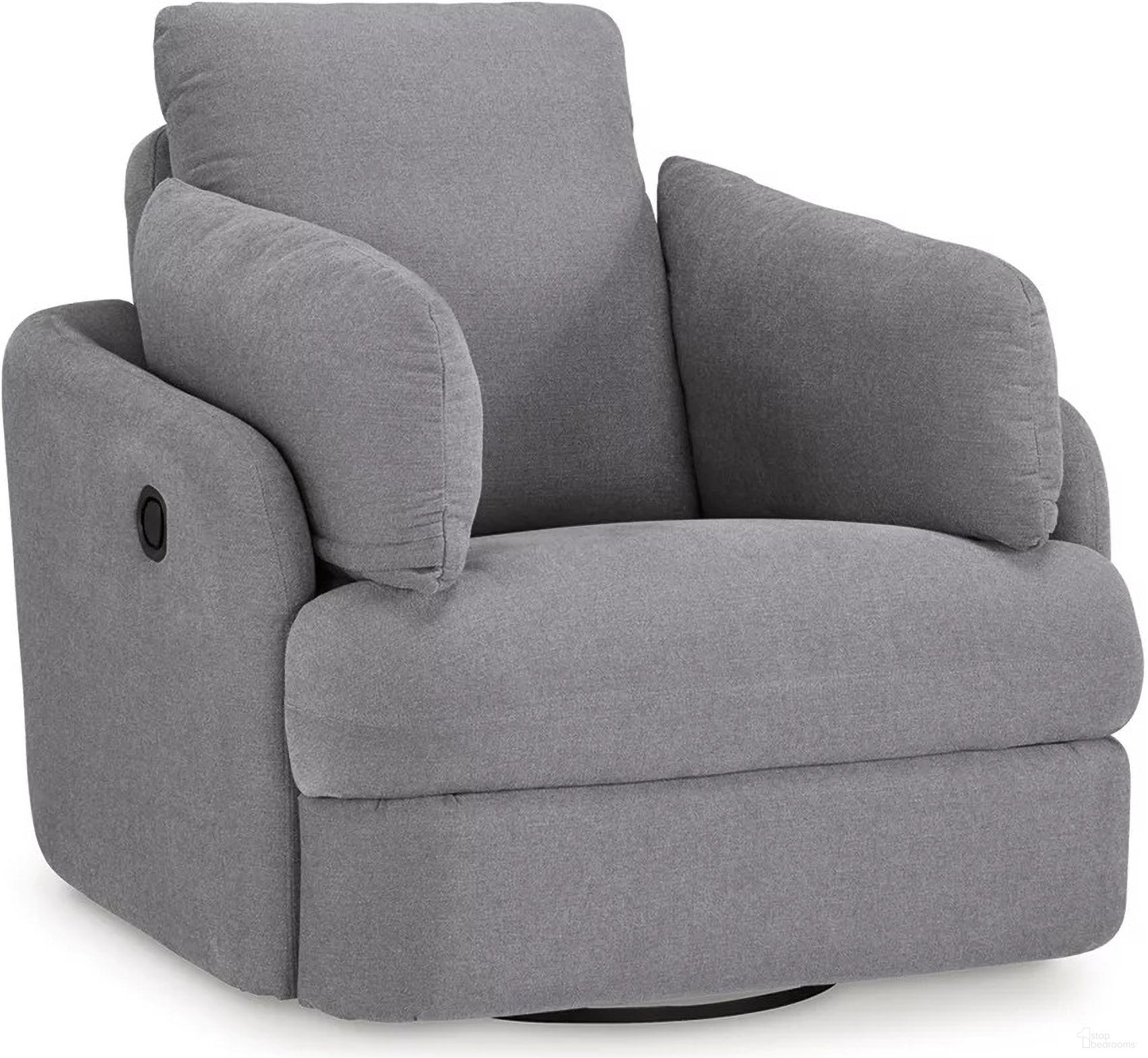The appearance of Modmax Swivel Glider Chair In Granite designed by Signature Design by Ashley in the modern / contemporary interior design. This granite piece of furniture was selected by 1StopBedrooms from Modmax Collection to add a touch of cosiness and style into your home. Sku: 9210461. Material: Polyester.
