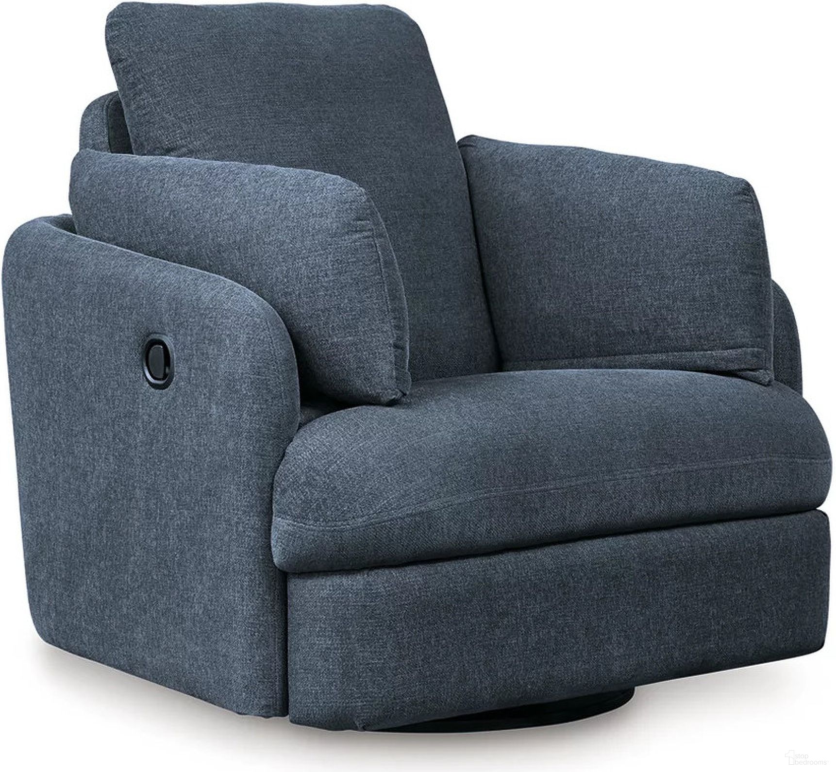 The appearance of Modmax Swivel Glider Recliner In Ink designed by Signature Design by Ashley in the modern / contemporary interior design. This ink piece of furniture  was selected by 1StopBedrooms from Modmax Collection to add a touch of cosiness and style into your home. Sku: 9212161. Material: Polyester.