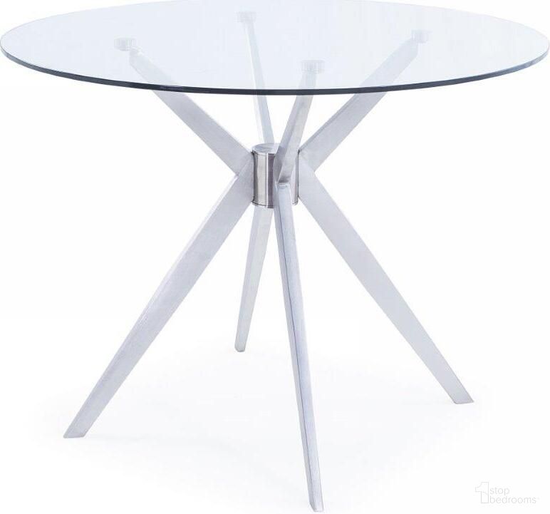 The appearance of Modrest Dallas Modern Brushed Stainless Steel Dining Table designed by VIG Furniture in the modern / contemporary interior design. This grey piece of furniture  was selected by 1StopBedrooms from Modrest Dallas Collection to add a touch of cosiness and style into your home. Sku: VGHR7038-BSS. Table Base Style: Legs. Table Top Shape: Round. Material: Stainless Steel. Size: 48".