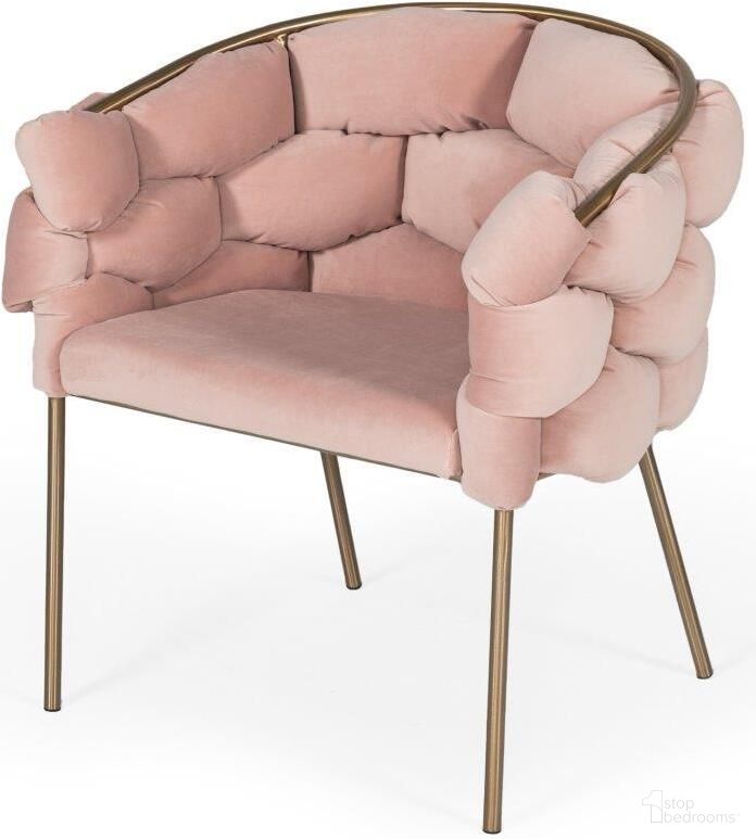 The appearance of Modrest Debra Modern Pink Fabric Dining Chair designed by VIG Furniture in the modern / contemporary interior design. This pink piece of furniture  was selected by 1StopBedrooms from Modrest Debra Collection to add a touch of cosiness and style into your home. Sku: VGVCB202-DC-PNK. Material: Fabric. Chair Type: Arm Chair.