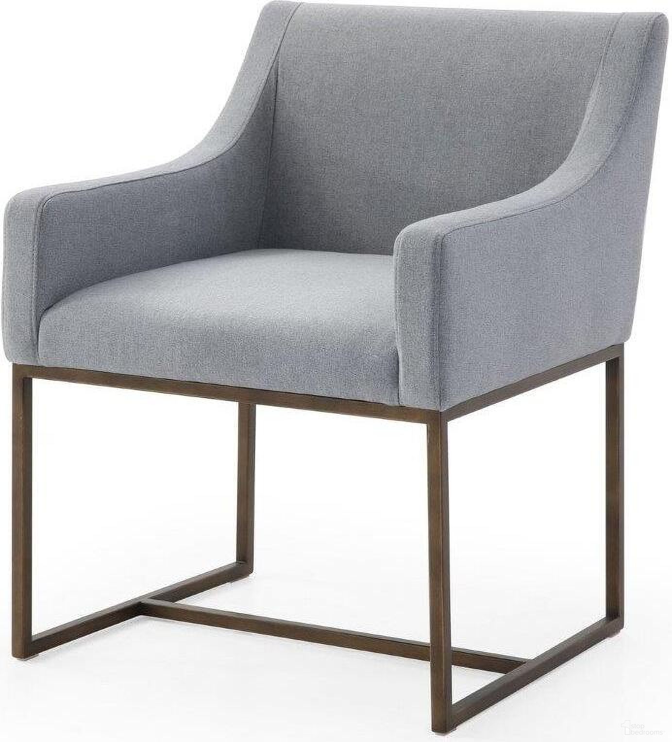 Modrest Elijah Modern Grey And Copper Antique Brass Dining Chair