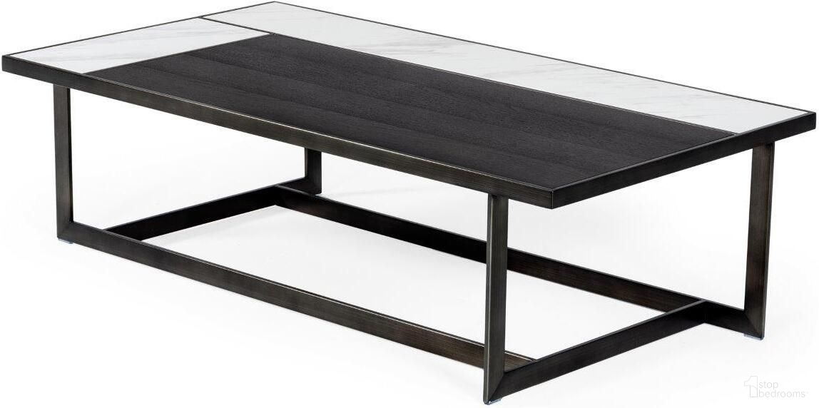 Modrest Fargo Modern Ceramic And Grey Walnut Coffee Table