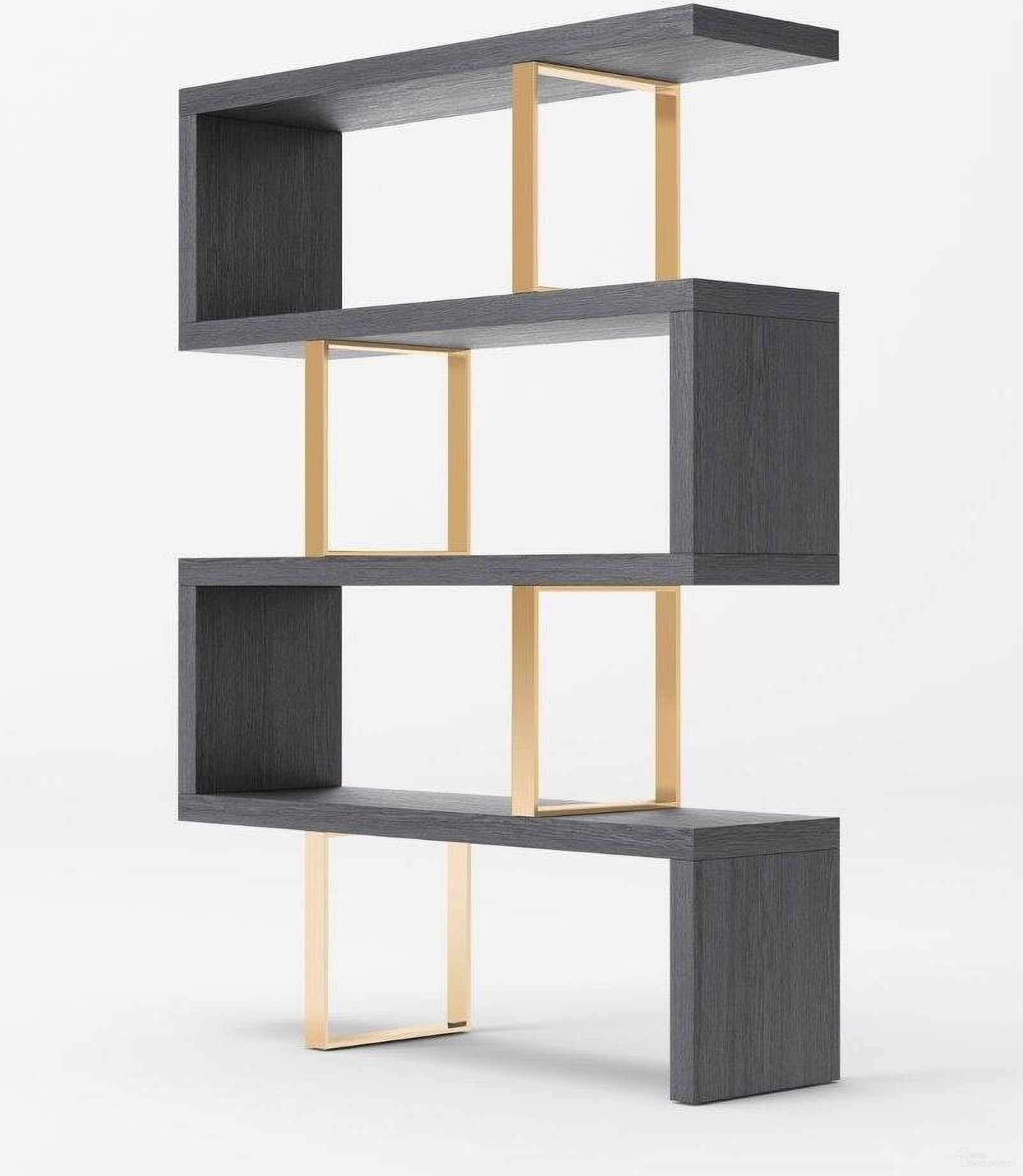 The appearance of Modrest Maze Elm Grey And Gold Bookcase designed by VIG Furniture in the modern / contemporary interior design. This grey and gold piece of furniture  was selected by 1StopBedrooms from Modrest Maze Collection to add a touch of cosiness and style into your home. Sku: VGBBMT1303-GLD-BOOK. Material: Stainless Steel.