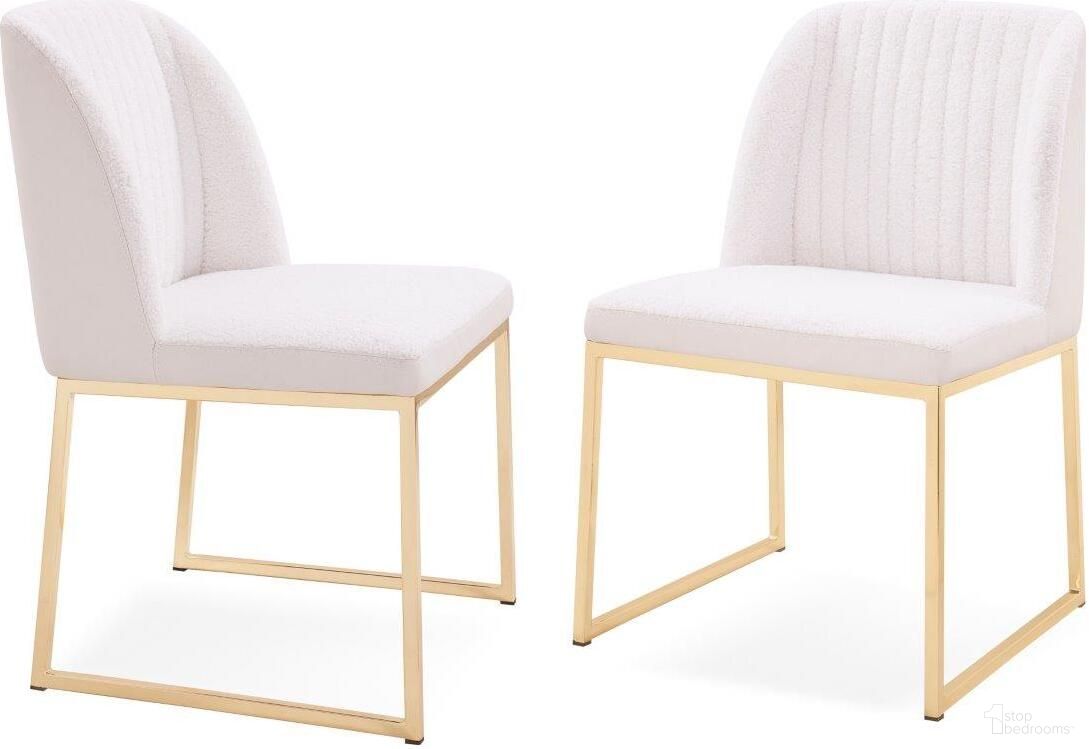 The appearance of Modrest Muir Modern White Sherpa Dining Chair Set Of 2 designed by VIG Furniture in the modern / contemporary interior design. This white piece of furniture  was selected by 1StopBedrooms from Modrest Collection to add a touch of cosiness and style into your home. Sku: VGHR3622-WHT-DC. Material: Metal. Chair Type: Side Chair.