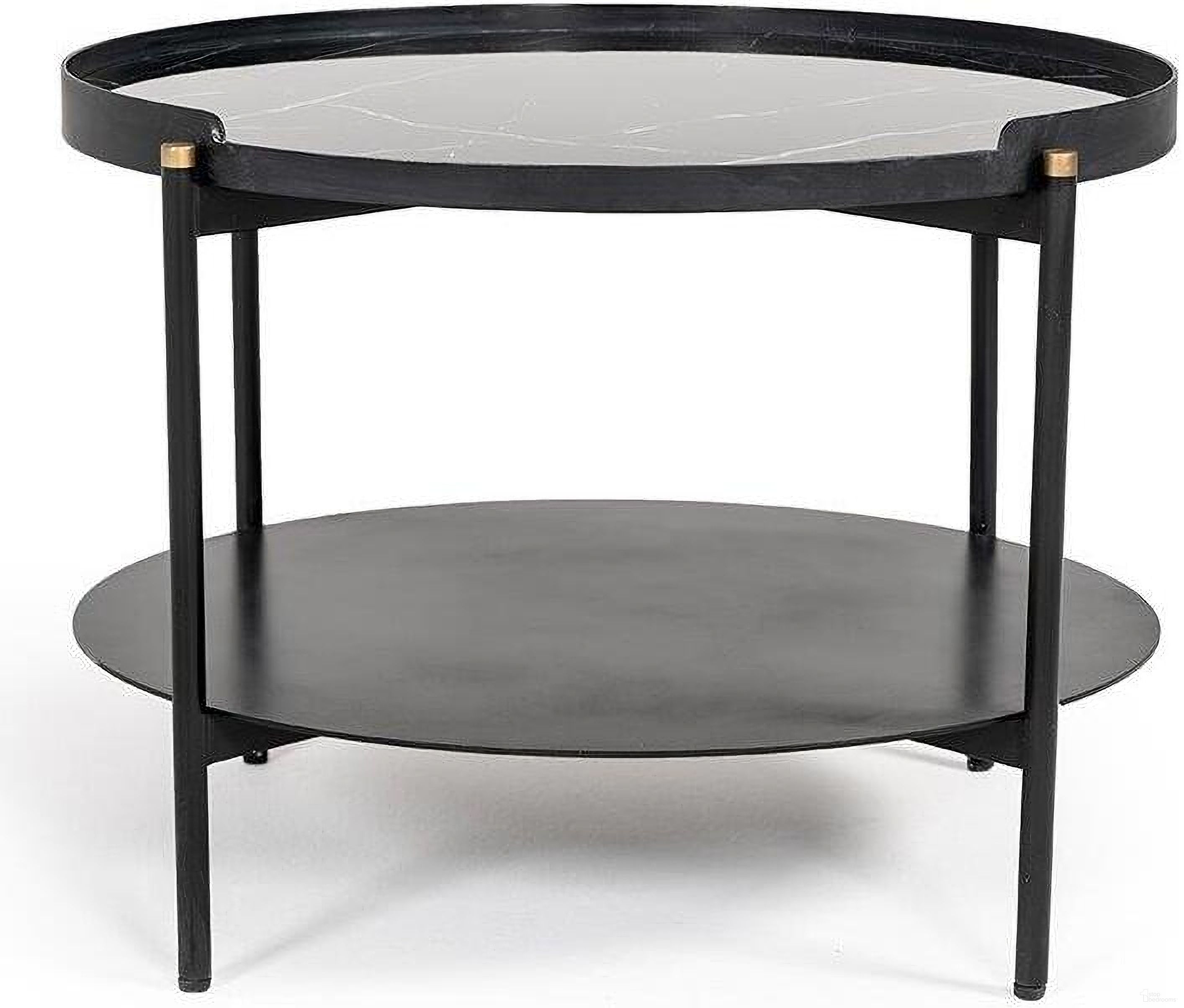 Modrest Randal Modern Round Black Metal Coffee Table by VIG Furniture