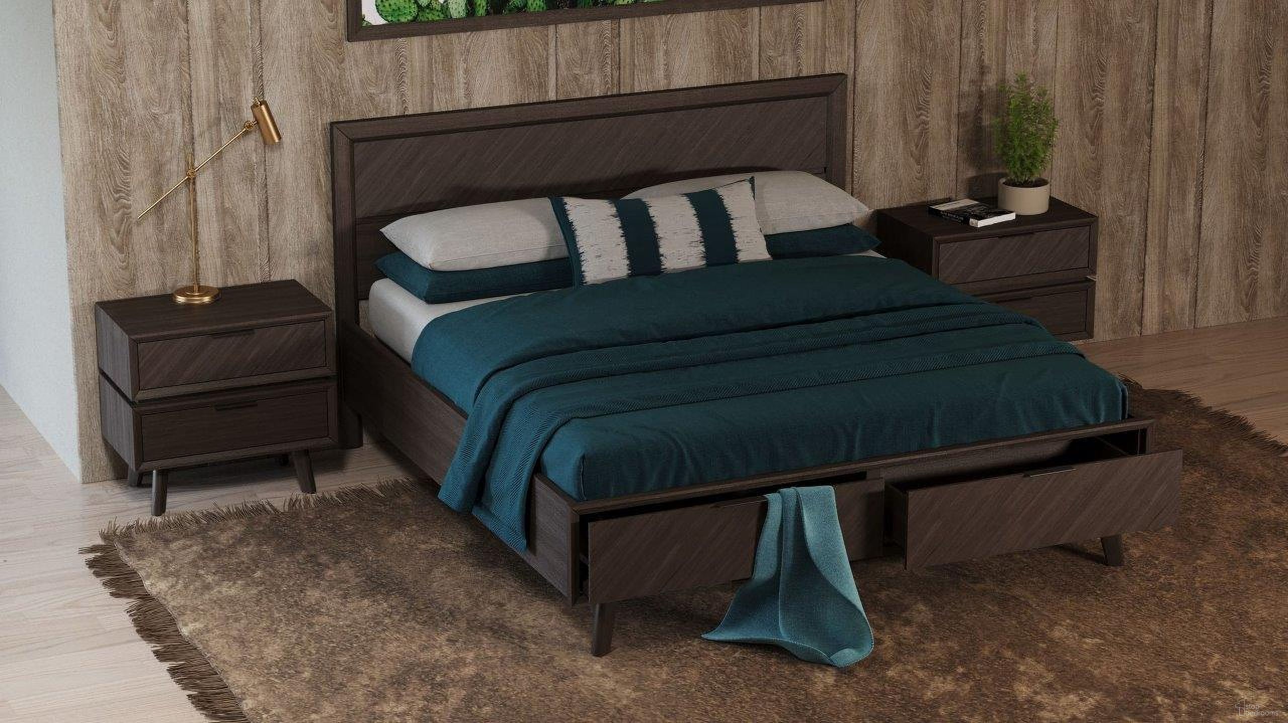 The appearance of Modrest Roger Queen Mid-Century Acacia Bed designed by VIG Furniture in the transitional interior design. This brown piece of furniture was selected by 1StopBedrooms from Modrest Roger Collection to add a touch of cosiness and style into your home. Sku: VGWDROGER-BRN-BED-Q. Bed Type: Storage Bed. Material: Wood. Bed Size: Queen.