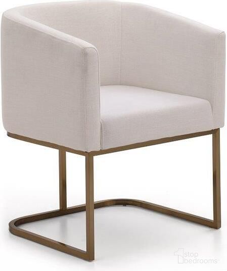 The appearance of Modrest Yukon Modern White Fabric And Antique Brass Dining Chair designed by VIG Furniture in the modern / contemporary interior design. This white piece of furniture was selected by 1StopBedrooms from Modrest Yukon Collection to add a touch of cosiness and style into your home. Sku: VGVCB8362-WHTBRS. Material: Fabric. Chair Type: Arm Chair.