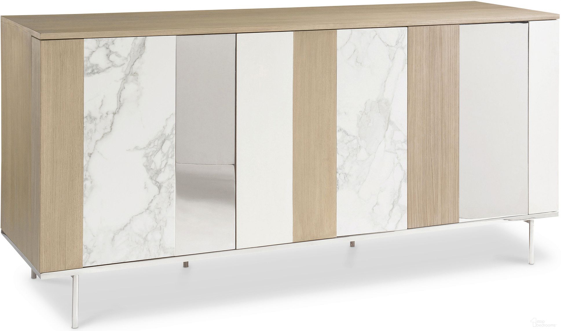 The appearance of Modulum Buffet designed by Bernhardt in the modern / contemporary interior design. This sahara piece of furniture  was selected by 1StopBedrooms from Modulum Collection to add a touch of cosiness and style into your home. Sku: 315132. Material: Metal.