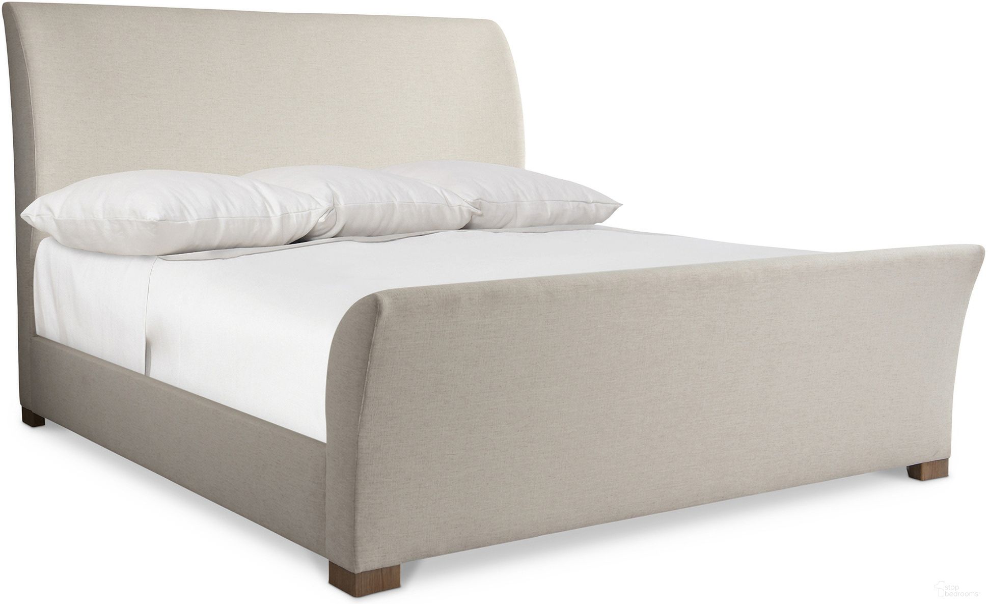 The appearance of Modulum Upholstered California King Sleigh Bed designed by Bernhardt in the traditional interior design. This sahara piece of furniture  was selected by 1StopBedrooms from Modulum Collection to add a touch of cosiness and style into your home. Sku: 315FR05;315H05. Bed Type: Sleigh Bed. Material: Fabric. Bed Size: California King.