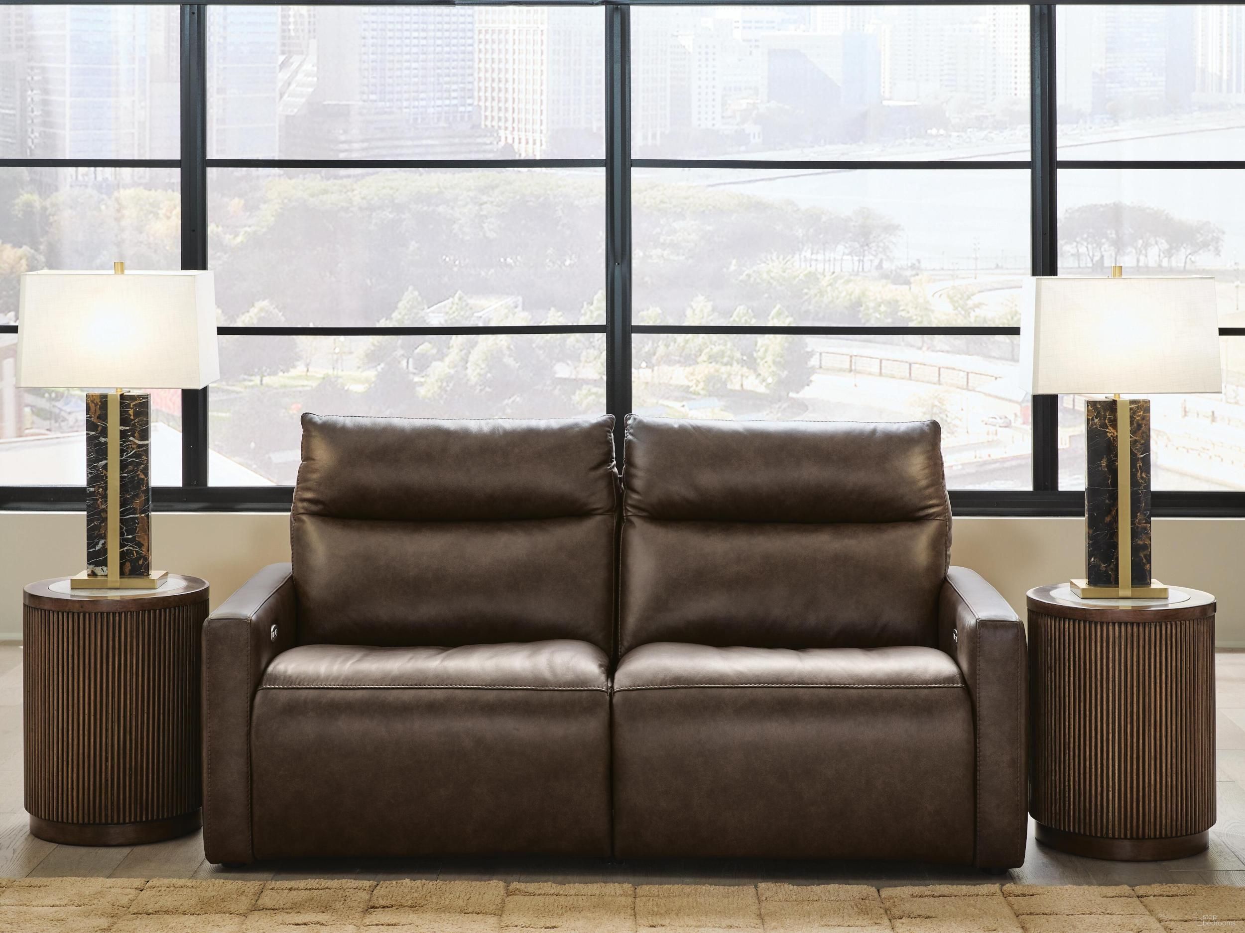 Modz 2-Piece Power Reclining Sectional Loveseat In Chocolate