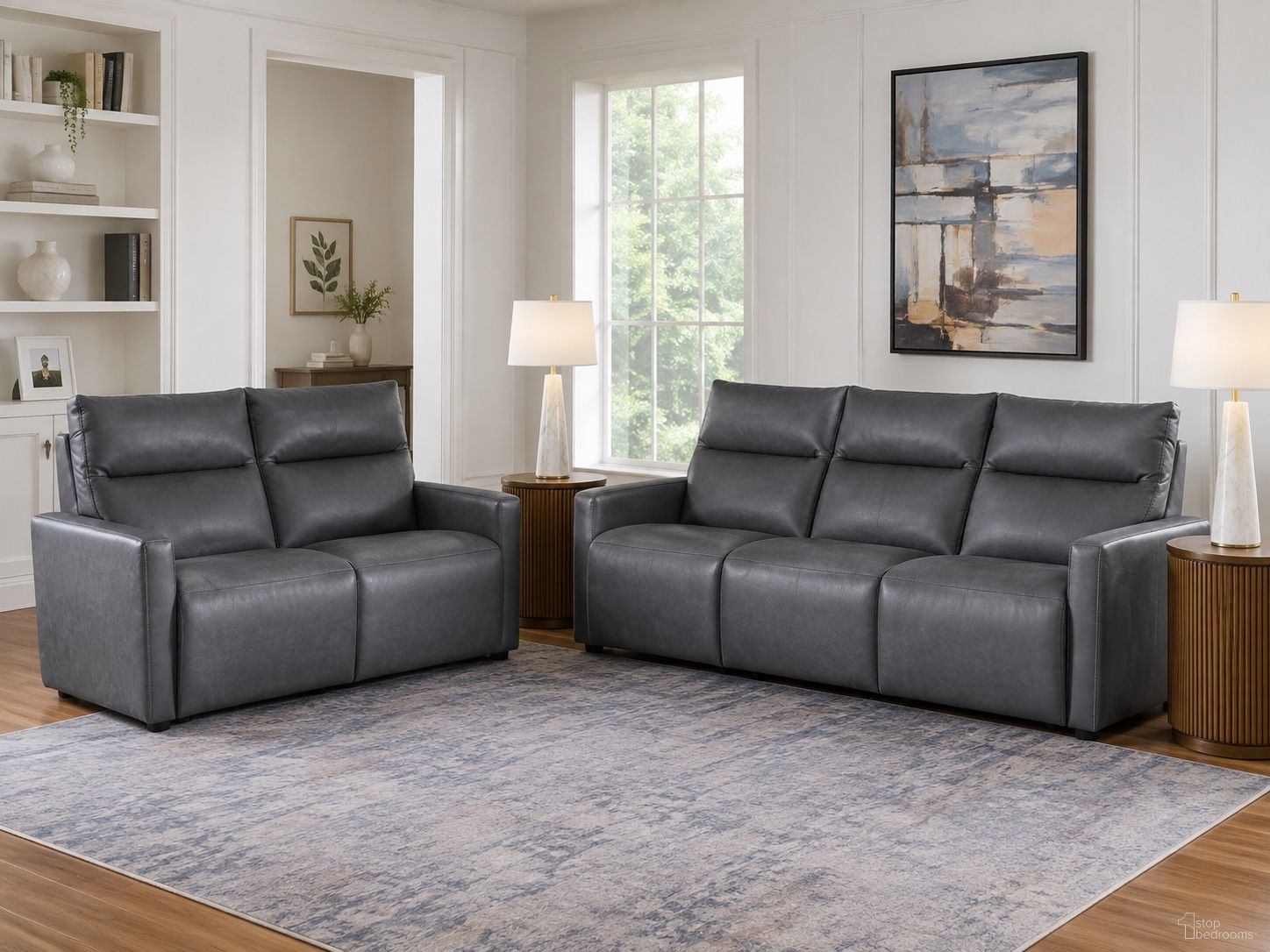 Modz Power Sectional Reclining Living Room Set In Blue