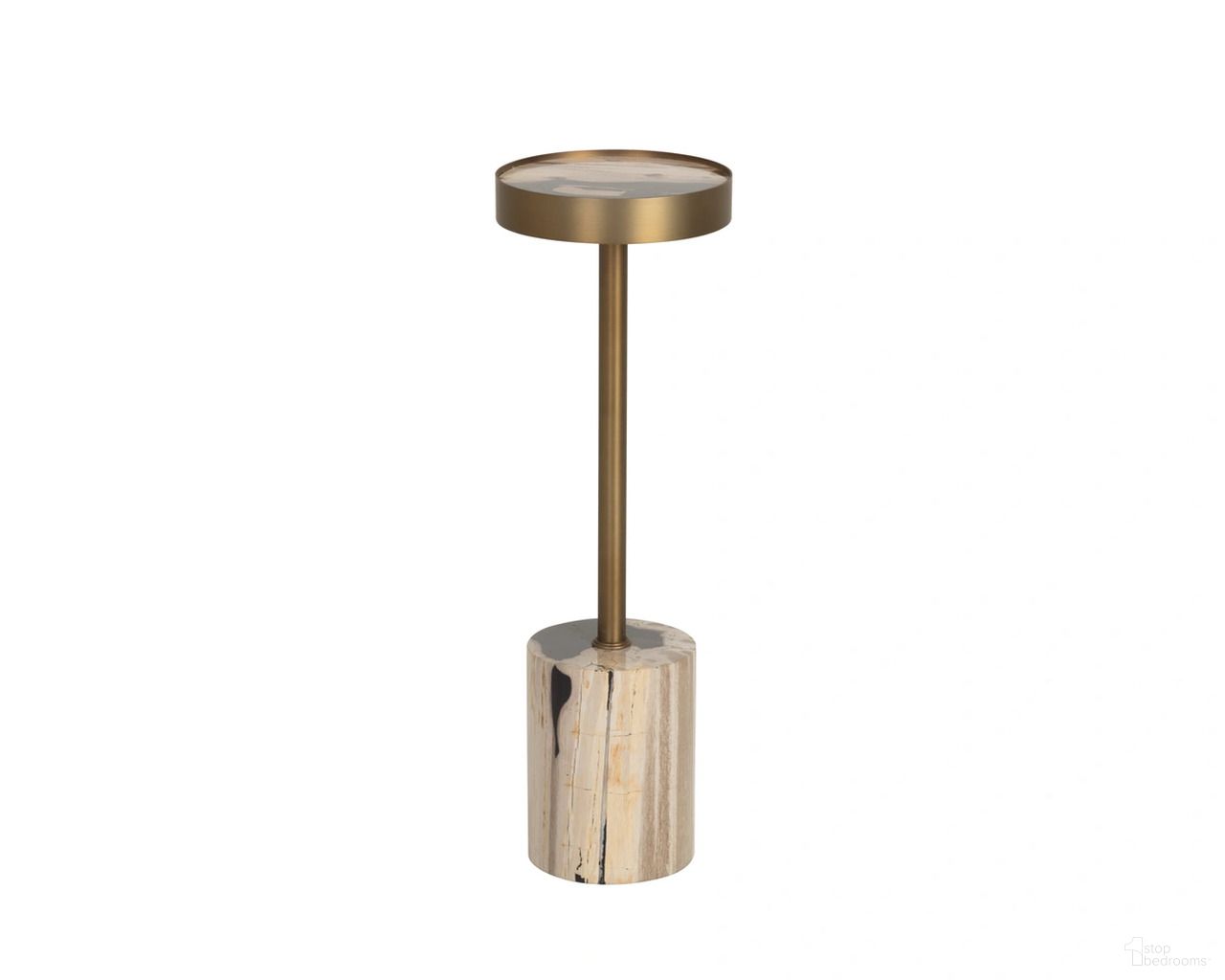 Mogun End Table In Antique Brass and Black