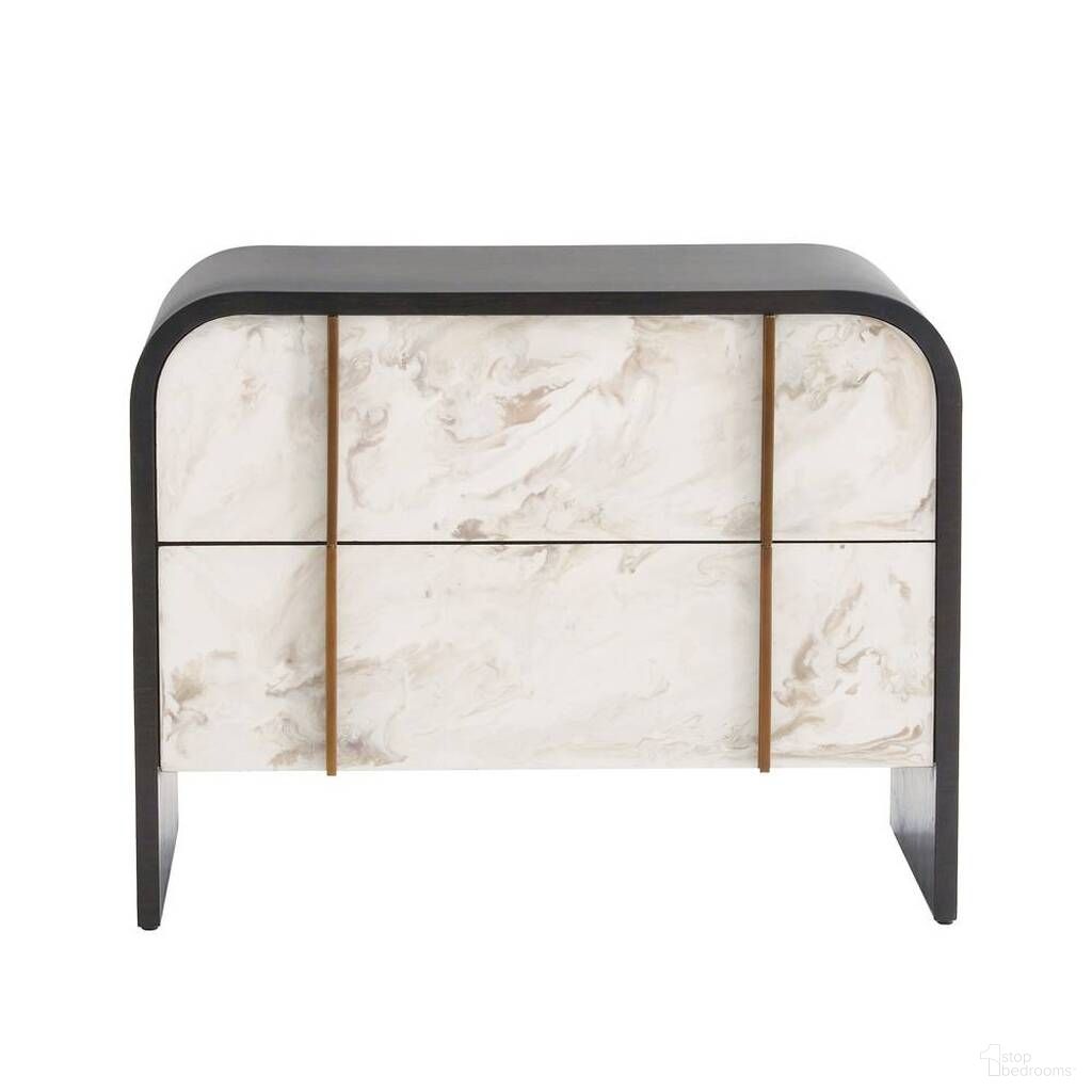 The appearance of Moira Side Table In Ebony designed by Arteriors in the modern / contemporary interior design. This ebony piece of furniture  was selected by 1StopBedrooms from Moira Collection to add a touch of cosiness and style into your home. Sku: 5722. Material: Oak Veneer.