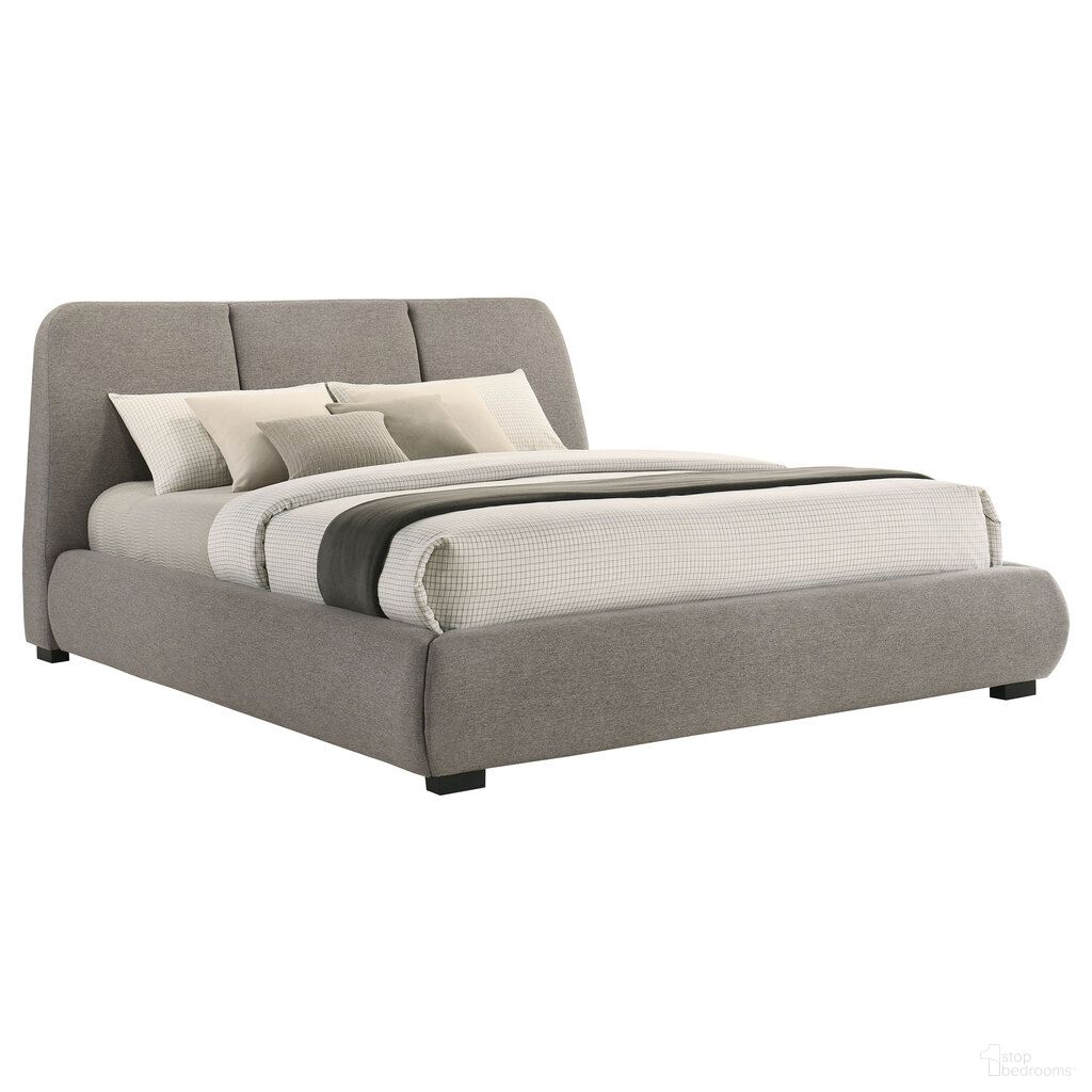 Mokena 46-Inch Upholstered California King Platform Bed In Taupe