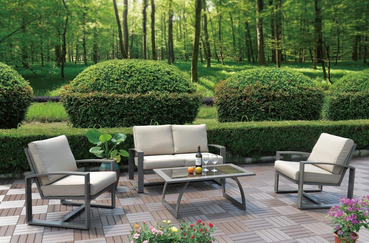 The appearance of Moldova 4-Piece Seating Set In Gray designed by Pelican Reef in the traditional interior design. This gray piece of furniture was selected by 1StopBedrooms from Moldova Collection to add a touch of cosiness and style into your home. Sku: PRP-8501-GRY-4PC. Material: Aluminum.
