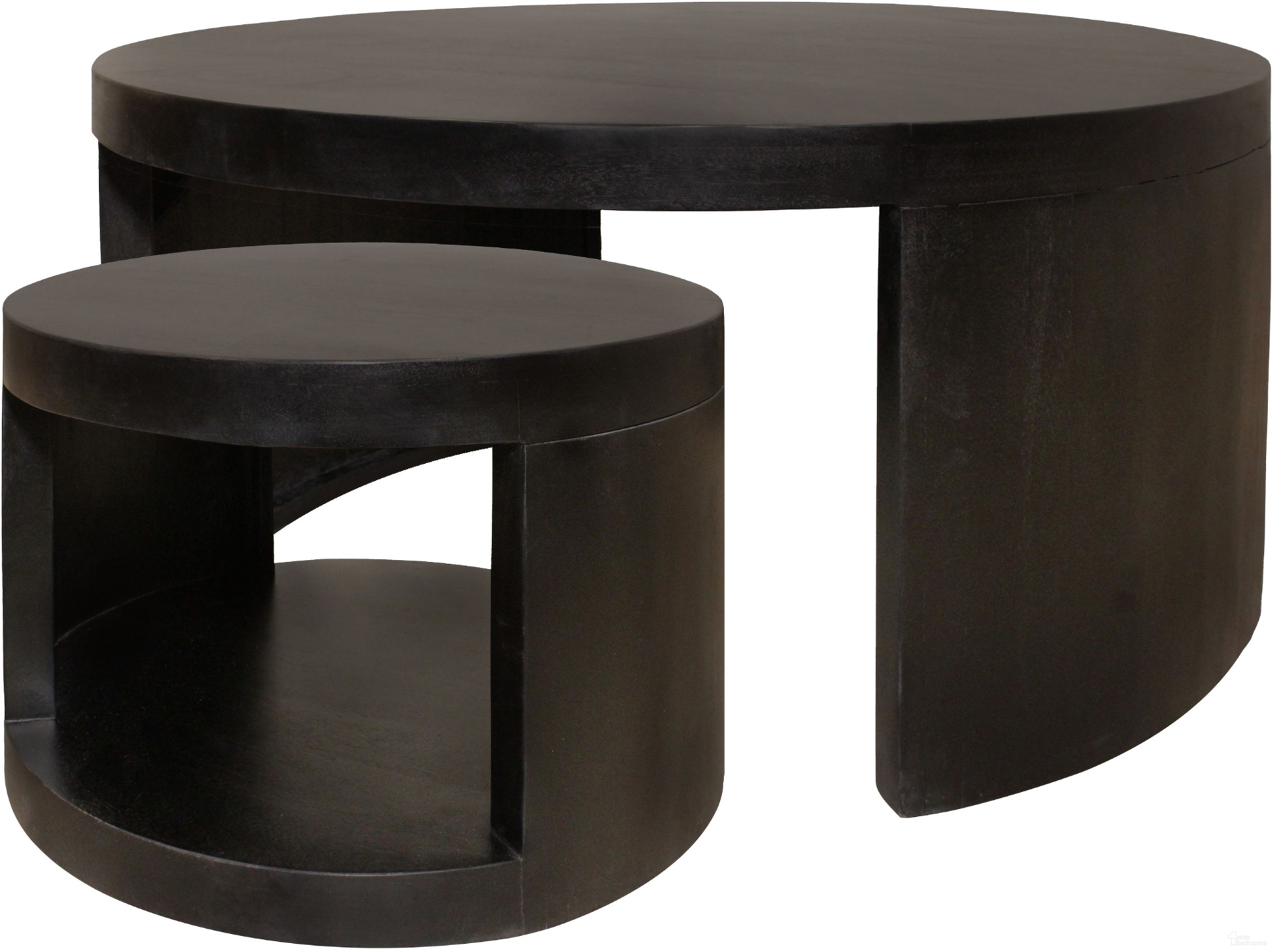 Molly Cocktail Table Set of 2 In Natural Black