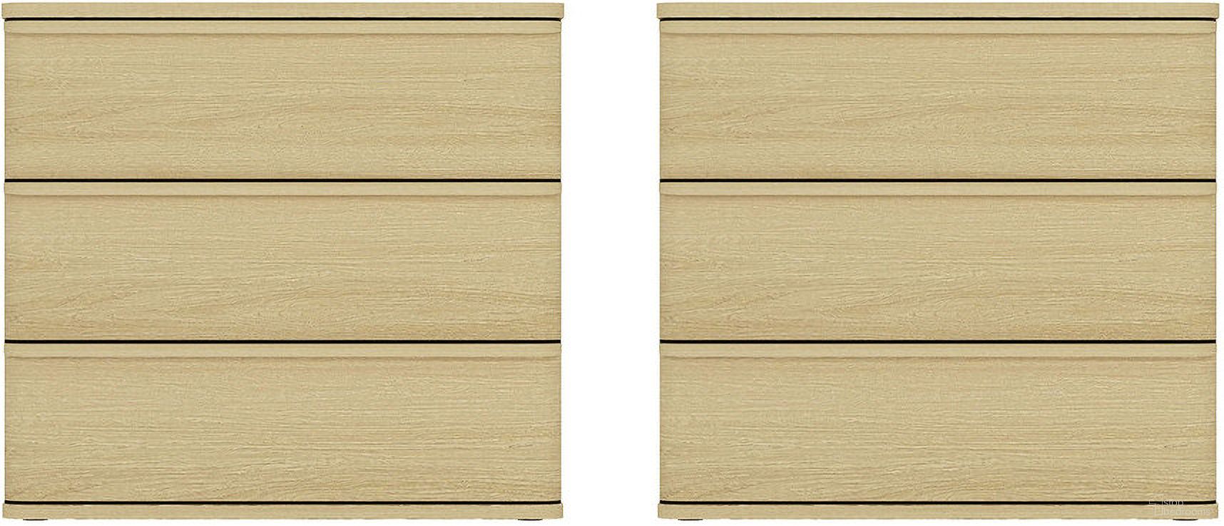 The appearance of Molly Nightstand Set of 2 In Natural Oak designed by Manhattan Comfort in the modern / contemporary interior design. This natural oak piece of furniture was selected by 1StopBedrooms from Molly Collection to add a touch of cosiness and style into your home. Sku: NS008-NO;NS008-NO. Material: MDF.