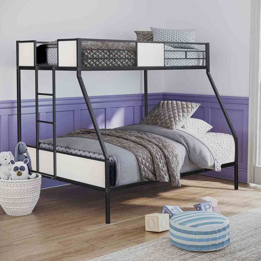 The appearance of Molton Twin Over Full Metal Bunk Bed In Black designed by Furniture of America in the modern / contemporary interior design. This black piece of furniture was selected by 1StopBedrooms from Molton Collection to add a touch of cosiness and style into your home. Sku: FM-BK904BK-TF. Bed Type: Bunk Bed. Material: Metal. Bed Size: Twin Over Full.